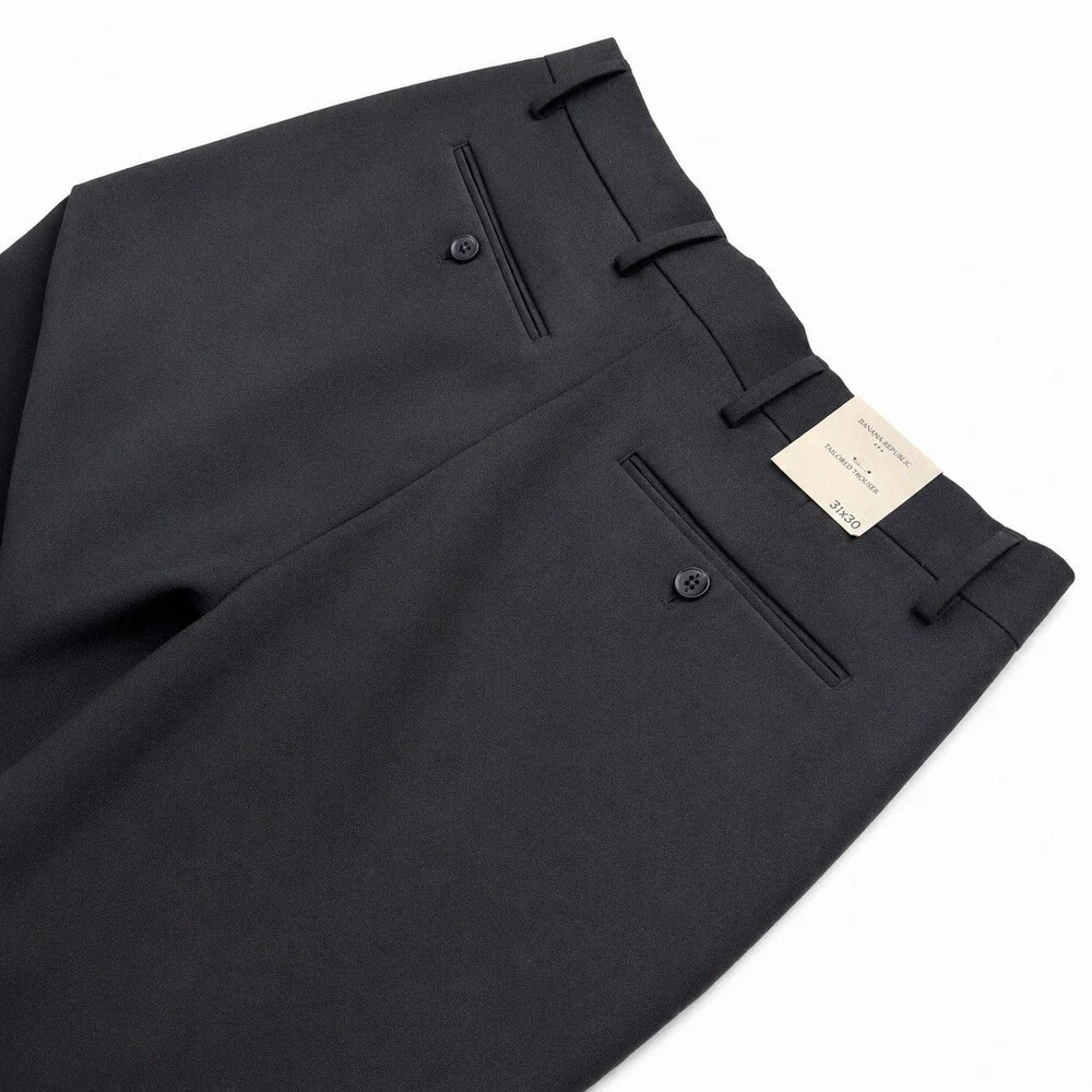 Banana Republic Tailored Fit Dress Pants Men’s 31x30 Black Stretch NWT